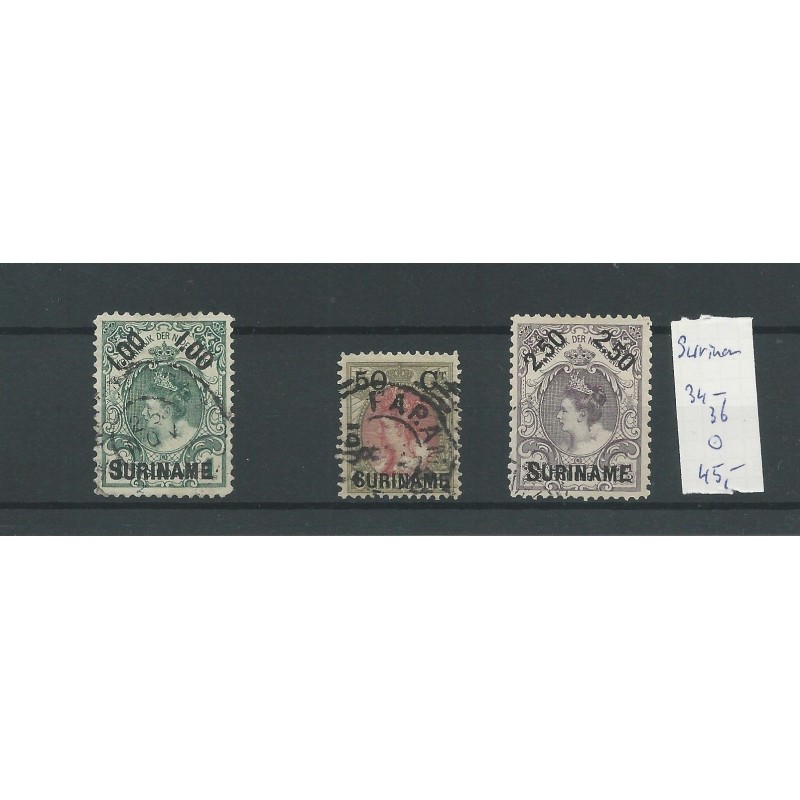 Suriname  34-36 extremely fine    VFU/used  CV 45 €