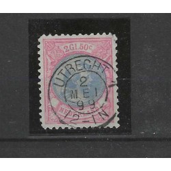 Netherlands 47B Wilhelmina 1891 "UTRECHT-1 1899" kleinrondVFU/used  CV 195 €