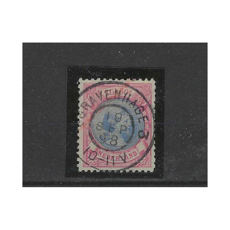 Nederland 47B Wilhelmina 1891 "GRAVENHAGE-3 1898" grootrond VFU/gebr  CV 215 €