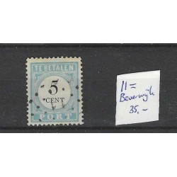 Netherlands P6D-I with numeral dot cancel 11 VFU/used  CV 40+ €