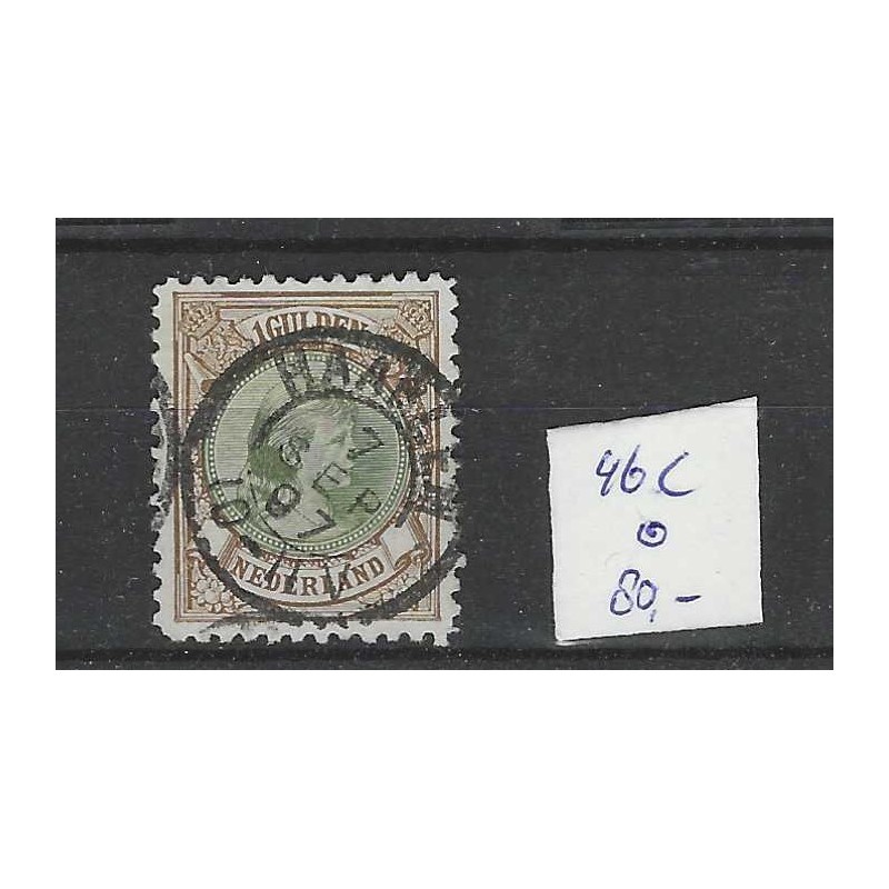 Nederland 46C Wilhelmina "HAARLEM 1897" kleinrond VFU/gebr  CV 80+ €