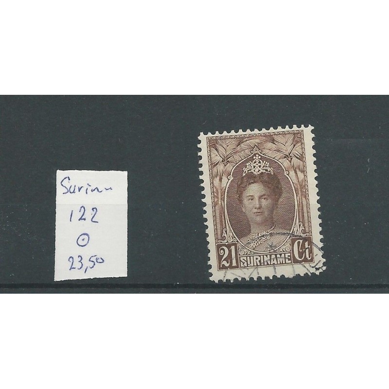 Suriname 122 Wilhelmina  Prachtig VFU/gebr  CV 23,5 €