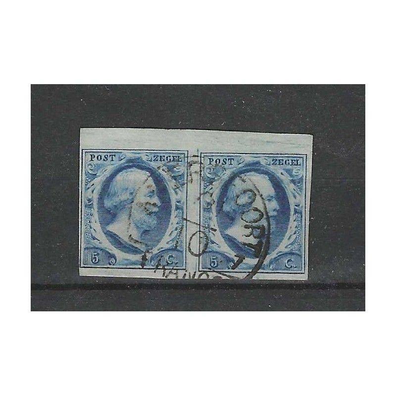 Nederland 1 plt III-27/28 Paartje Willem III "AMERSFOORT-C" VFU/gebr  CV 325+ €