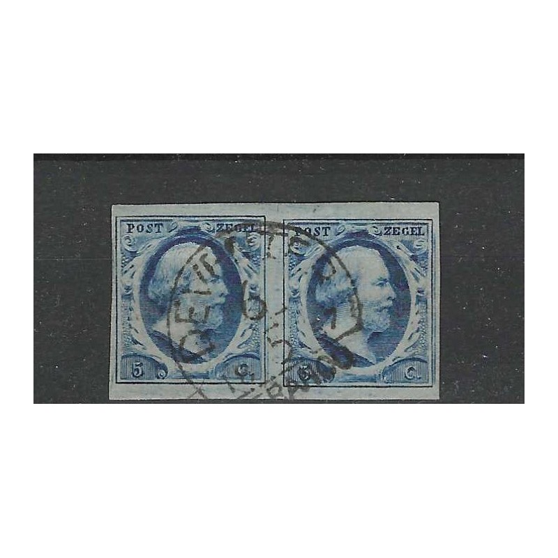Netherlands 1 plt III Pair Willem III "DEVENTER-C" VFU/used  CV 300+ €