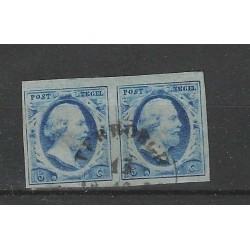 Netherlands 1 plt III-66/67 Pair Willem III "TERBORGH-B" VFU/used  CV 275+ €