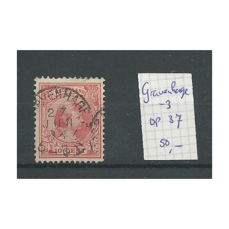 Nederland 37 met "GRAVENHAGE-3" VFU/gebr CV 50  €