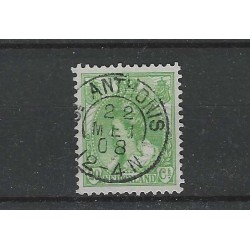 Netherlands 68 Wilhelmina "St ANTHONIS 1908" small round cancel VFU/used  CV 20 €