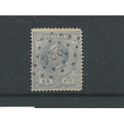 Suriname 10aB  Willem III 25ct  VFU/used  CV 30 €