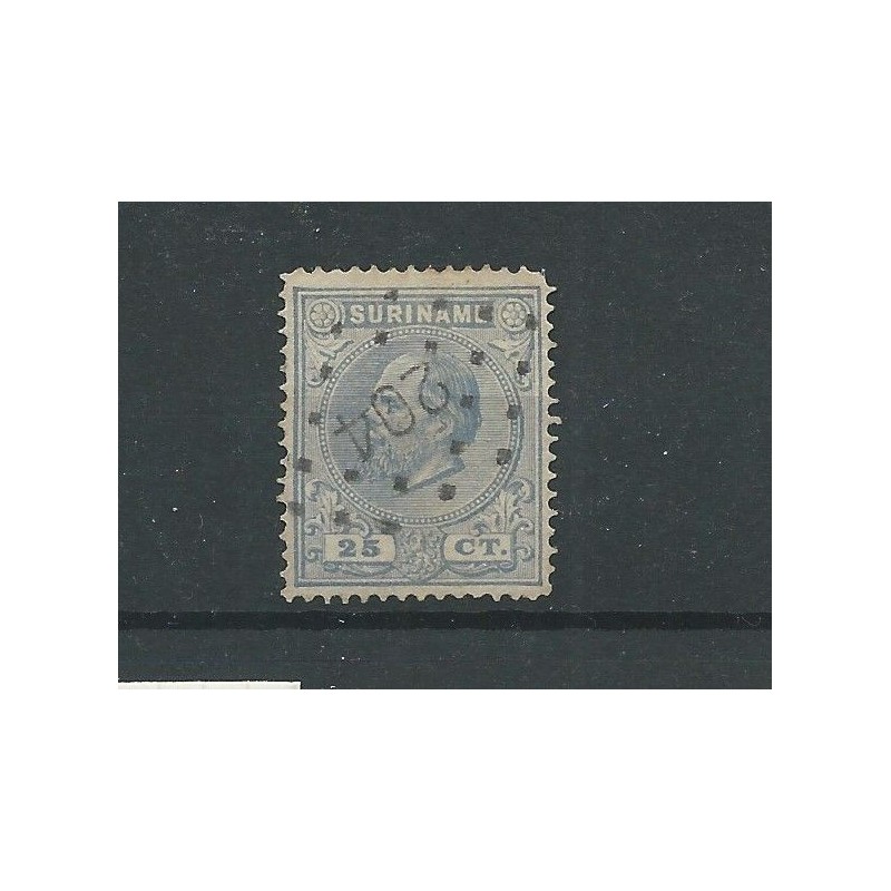 Suriname 10aB  Willem III 25ct  VFU/used  CV 30 €