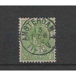 Netherlands 68 Wilhelmina with "AMSTERDAM-1 1904" small round cancel
