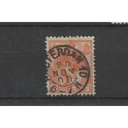 Netherlands 56 Wilhelmina with "AMSTERDAM-10 1900" small round cancel