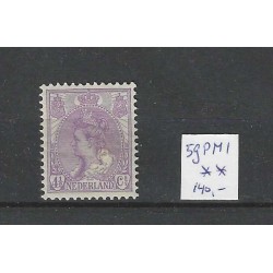 Netherlands 59 PM1 Wilhelmina "lang violet streepje in bontkraag" MNH CV 140€
