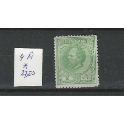 Suriname 4A Willem III 1873  MH/ongebr  CV 27,50€