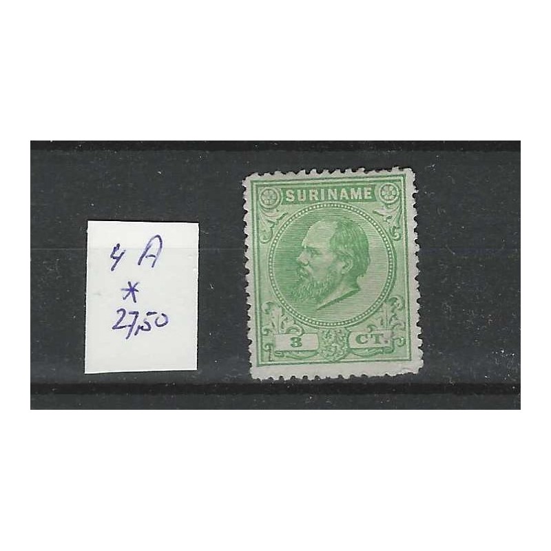 Suriname 4A Willem III 1873  MH/ongebr  CV 27,50€