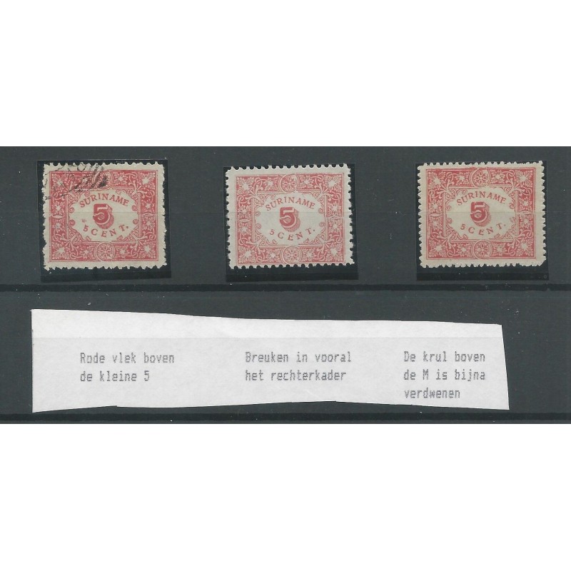 Suriname 58/59 met 5 drukfoutjes MH of  VFU/gebr  CV 70+ €