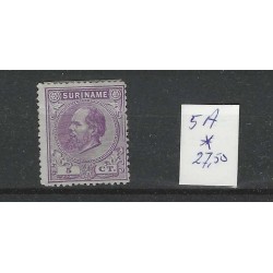 Suriname 5A Willem III 1873  MH/unused  CV 27,50€
