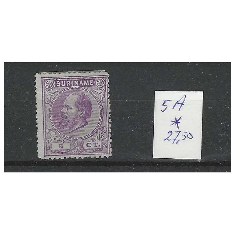 Suriname 5A Willem III 1873  MH/ongebr  CV 27,50€