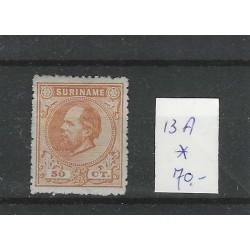 Suriname 13A Willem III 1873  MH/ongebr  CV 70 €
