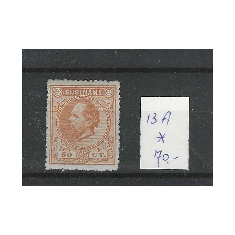 Suriname 13A Willem III 1873  MH/ongebr  CV 70 €