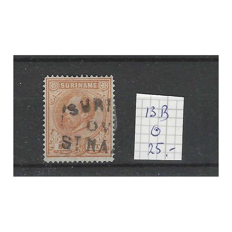 Suriname 13B Willem III 1873  VFU/gebr  CV 25 €