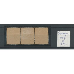 Suriname  115/115f/115  strip of 3 MNH and MH/unused  CV 250 €