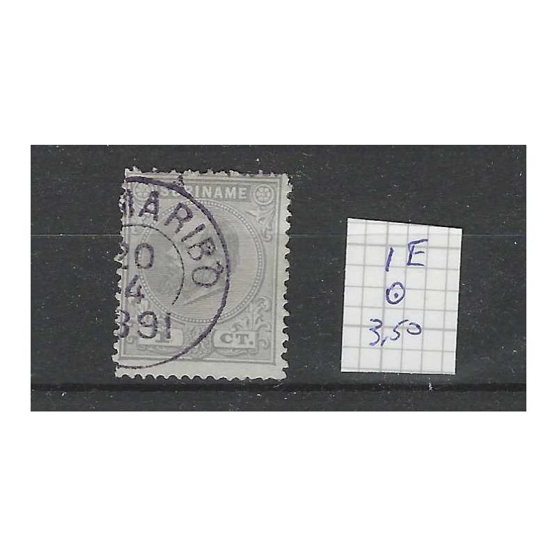 Suriname 1E Willem III 1873  VFU/gebr  CV 3,5 €