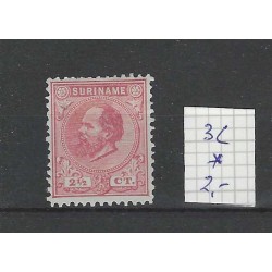 Suriname 3c Willem III 1873  MH/unused  CV 2 €