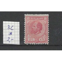 Suriname 3c Willem III 1873  MH/ongebr  CV 2 €