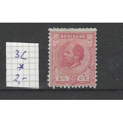 Suriname 3c Willem III 1873  MH/unused  CV 2 €