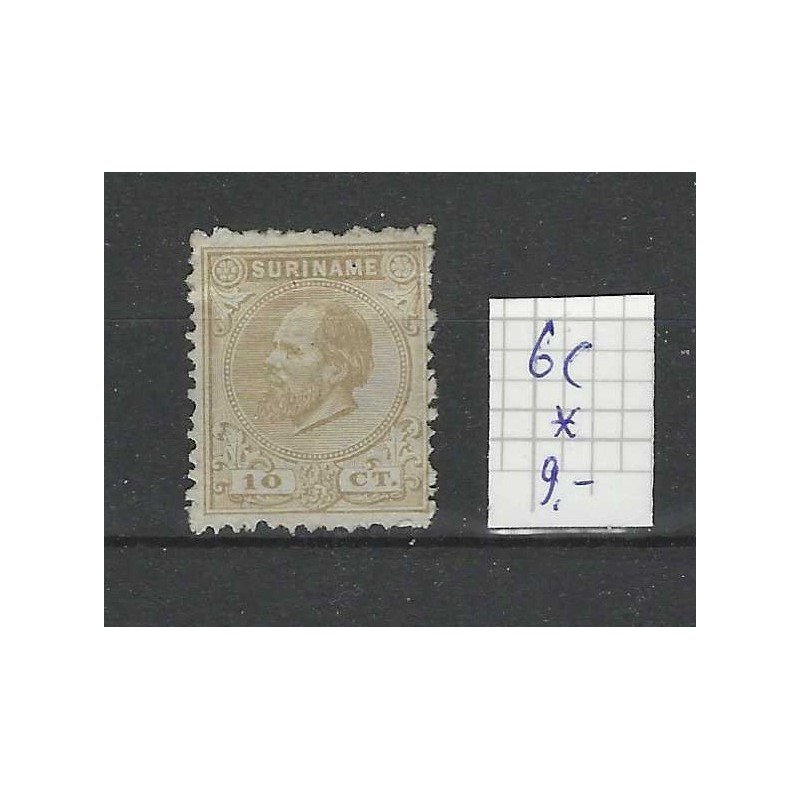 Suriname 6c Willem III 1873  MH/ongebr  CV 9 €