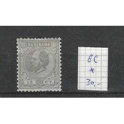 Suriname 8c Willem III 1873  MH/unused  CV 30 €