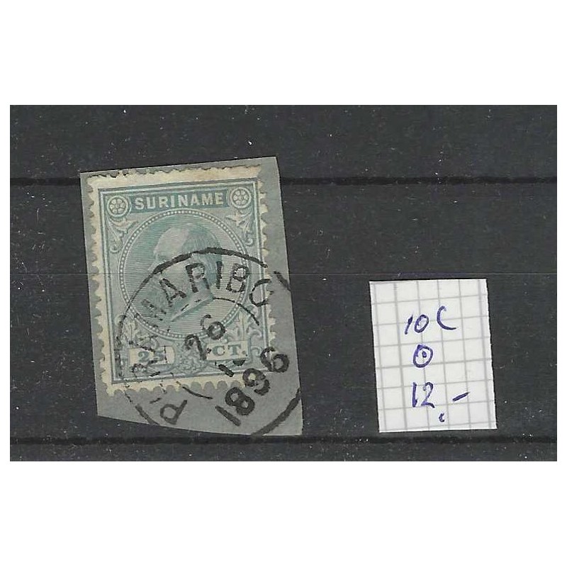 Suriname 10c Willem III 1873  VFU/gebr  CV 12 €