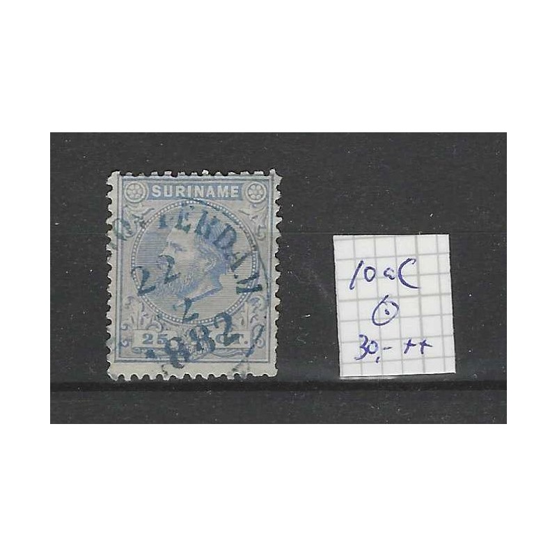 Suriname 10aC Willem III 1873  "NIEUW ROTTERDAM 1882" VFU/gebr  CV 30++ €