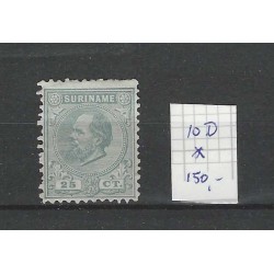 Suriname 10D Willem III 1873  MH/ongebr CV 150 €