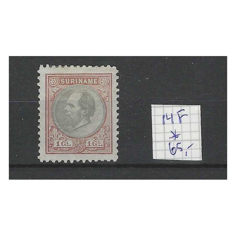 Suriname 14F Willem III 1873  MH/ongebr CV 65 €