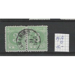 Suriname 19A  Numeral  pair VFU/used CV 15 €