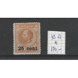 Suriname 38A  Provisional issue  MH/unused CV 170 €