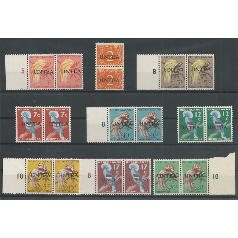 West Nieuw GUINEA 1-19 paarjes  UNTEA opdruk MNH/postfris CV 130 €