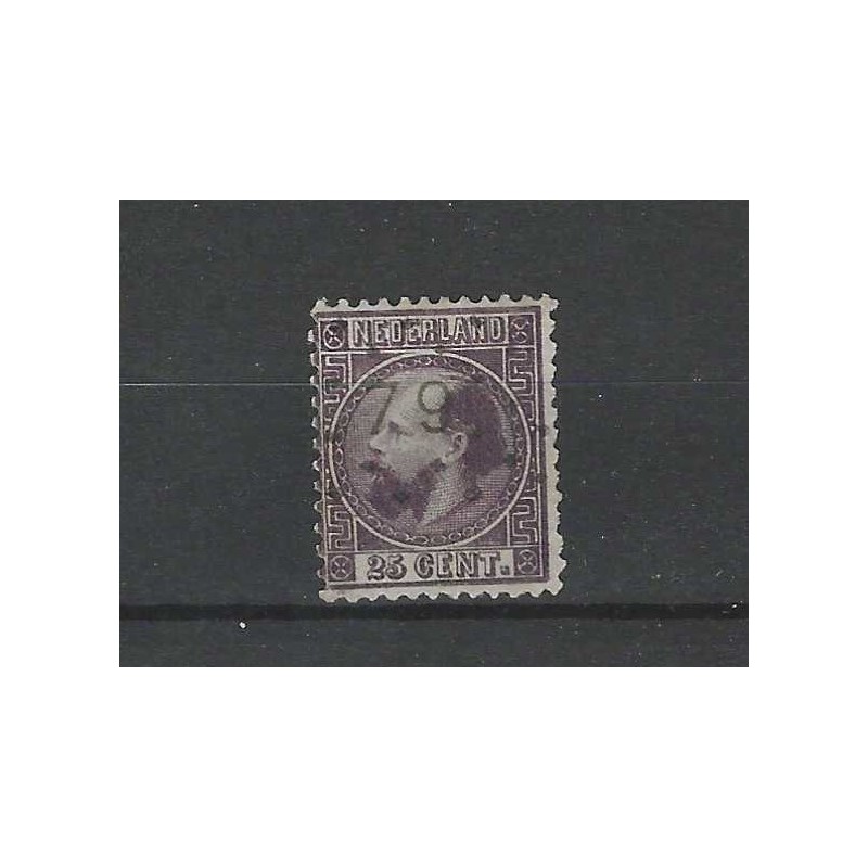 Nederland 11 Willem III met puntstempel 79  VFU/gebr  CV 175 €