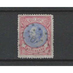 Netherlands 29 Willem III with numeral dot cancel 6 VFU/used  CV 350 €