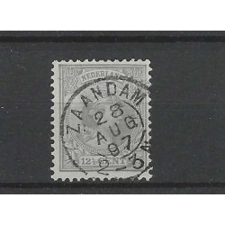 Netherlands 38 Wilhelmina "ZAANDAM1897" small round cancel VFU/used  CV 10+ €
