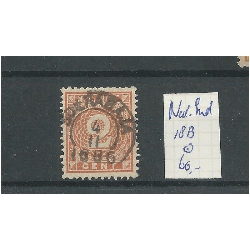 Ned. Indië  18B 11,5x12  Cijfer 1884  VFU/gebr CV 60 €