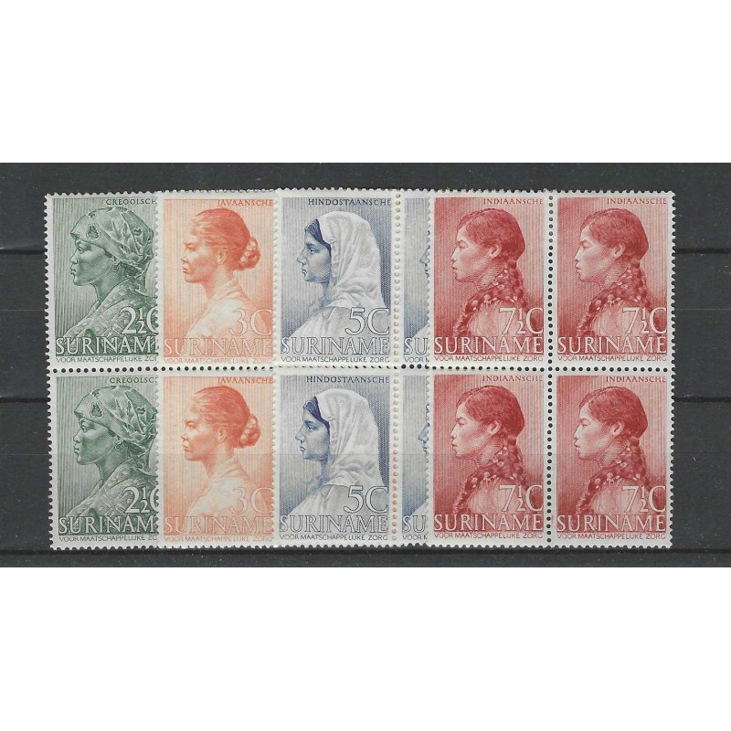 Suriname 190-193 Weldadigheid  block 4  MNH/ MH/unused CV 25 €
