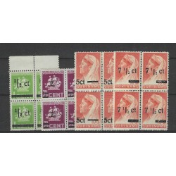 Suriname 210-213 Provisional issue block 4 MNH/MH CV 14+€