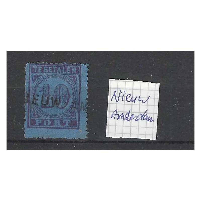 Nederland P2 Port met "NIEUW AMSTERDAM" langstempel VFU/gebr  CV 25++ €