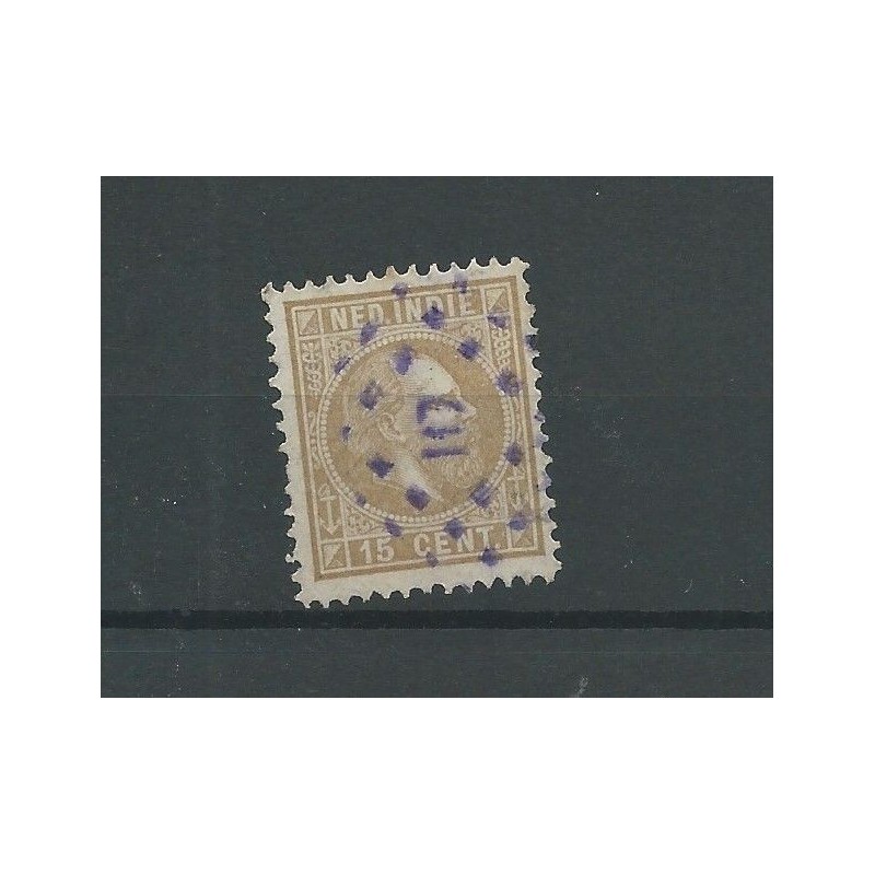 Ned. Indië 11F met puntstempel 117 in paars  VFU CV 20+ €