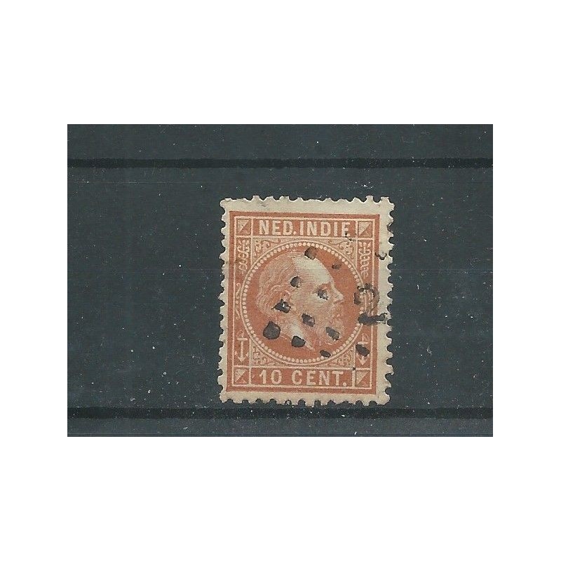 Dutch East Indies 9G  11,5x12 Willem III VFU/used CV 35 €