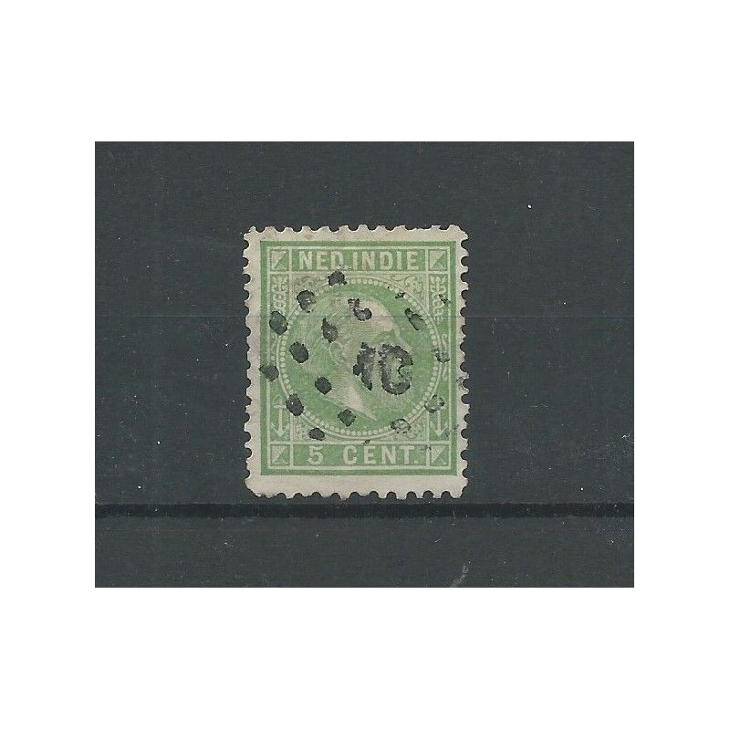 Ned. Indië 8G  11,5x12 Willem III puntstempel 10 CV 25+ €