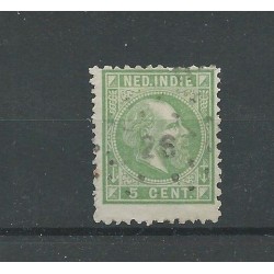 Dutch East Indies 8G  11,5x12 Willem III numeral dot cancel 26 CV 25+ €
