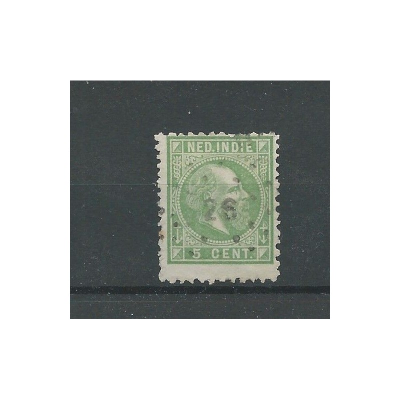 Ned. Indië 8G  11,5x12 Willem III puntstempel 26 CV 25+ €